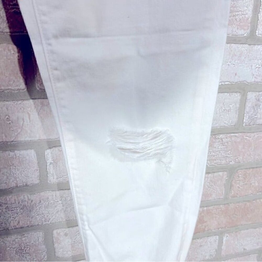 Loft NWT High Waist White Distressed Slim Pocket Boyfriend Jeans Size 26/2 - Picture 6 of 12
